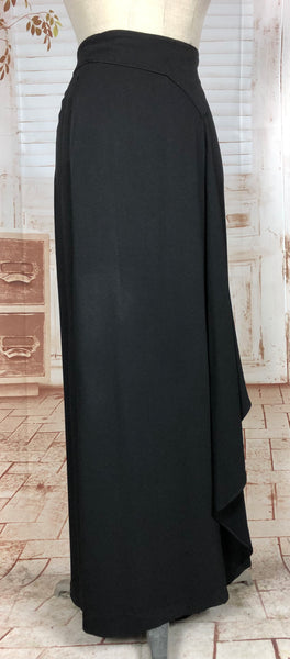 Amazing 1930s Long Line Skirt Suit With Fuchsia Pink Beaded Accents