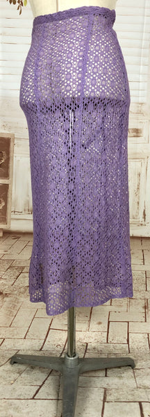 LAYAWAY PAYMENT 2 OF 2 - RESERVED FOR AISHA - PLEASE DO NOT PURCHASE - Exceptional Original 1930s Vintage Lilac Lace Peplum Suit