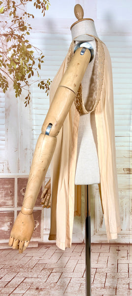 Luxurious 1920s French Lace Trimmed Silk Slip Dress Lingerie