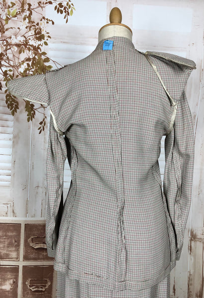 Beautiful Original Late 1940s / Early 1950s Micro Check Houndstooth Suit Life Savers By Kirkland Hall