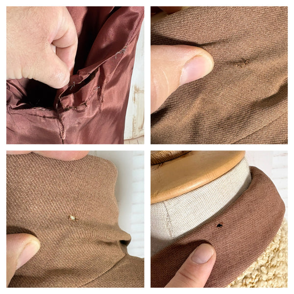 1940s–1950s Camico Boucle Swing Jacket in Cream and Mocha