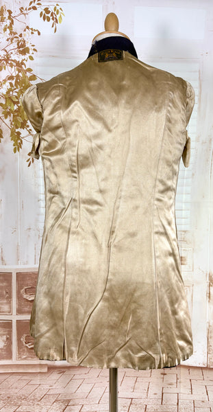 Rare Edwardian / 1910s Navy Blue Riding Coat With Asymmetric Closure