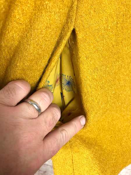 Incredible Mustard Yellow 1940s Short Swing Coat
