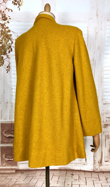 Incredible Mustard Yellow 1940s Short Swing Coat