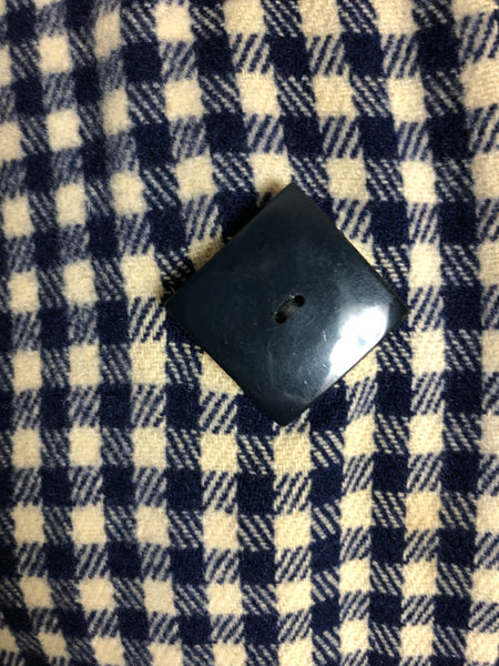 Stunning Original 1940s Volup Vintage Blue Plaid Check Swing Coat With Statement Pockets