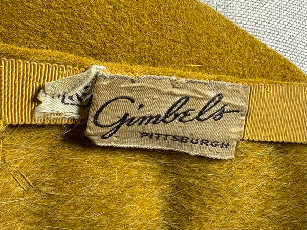Rare Mustard Yellow Late 1920s / Early 1930s Hat