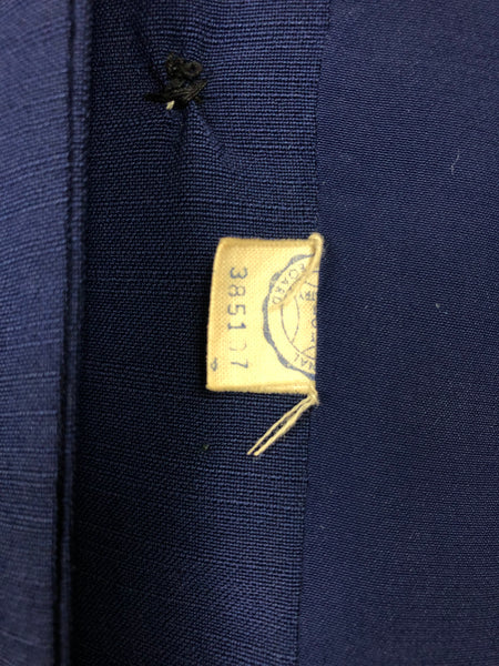 Beautiful Navy Blue Double Breasted 1940s Suit With Tiered Waist