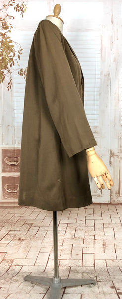 Wonderful 1940s Milk Chocolate Brown Gabardine Coat