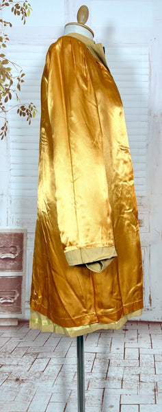 Fabulous Mustard Yellow 1940s Gabardine Swing Coat