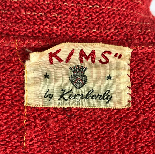 Stunning Late 1940s Vintage Lipstick Red Knit Dress By Kims By Kimberly