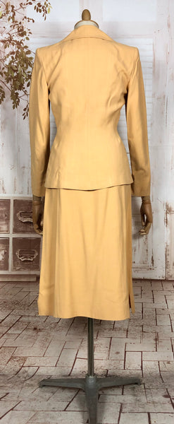 Exquisite Mustard Yellow 1940s Skirt Suit Petite