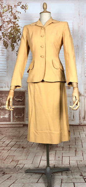 Exquisite Mustard Yellow 1940s Skirt Suit Petite