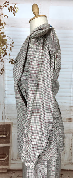 Beautiful Original Late 1940s / Early 1950s Micro Check Houndstooth Suit Life Savers By Kirkland Hall