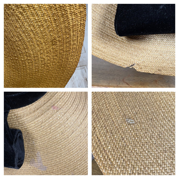 Huge Late 1930s / Early 1940s Straw Sun Hat