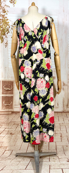 Incredible Late 1920s / Early 1930s Floral Silk Slip Dress