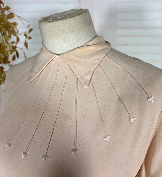 1940s Blush Pink Arrow Detail Blouse