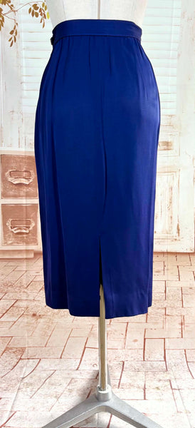 Exquisite Royal Blue 1940s Gabardine Suit With Western Stitching Detail