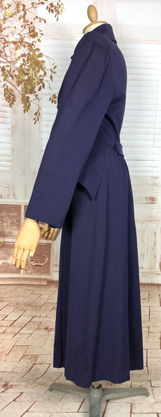 Super Rare 1940s Purple Gabardine Belt Back Princess Coat