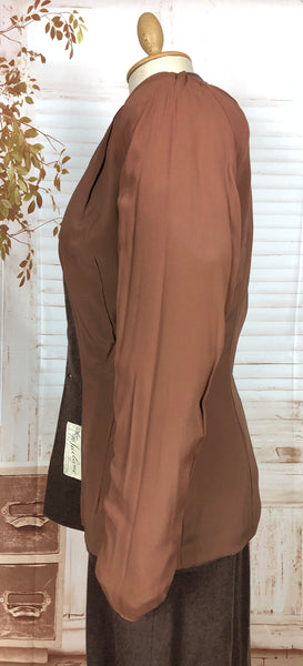 Gorgeous Milk Chocolate Brown 1940s Skirt Suit - Made in California