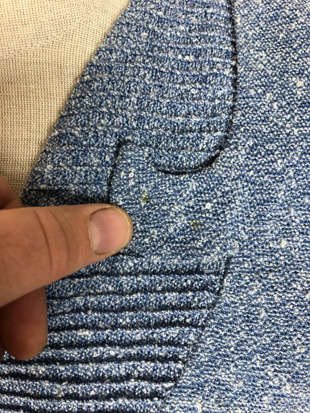 Wonderful Late 1940s Sky Blue Belted Skirt Suit