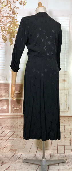 Classic Early 1940s Black Cocktail Dress
