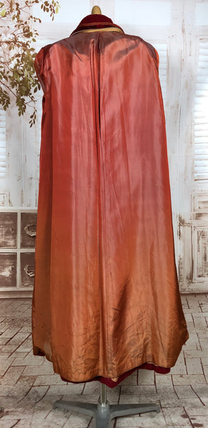 Exquisite Volup Lipstick Red 1940s Boucle Swing Coat With Huge Bishop Sleeves