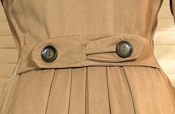 Exquisite 1940s Milk Chocolate Gabardine Belt Back Princess Coat