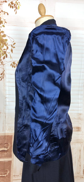 RESERVED FOR AUGGIE - Classic Navy Blue 1940s Suit With Dagger Collar