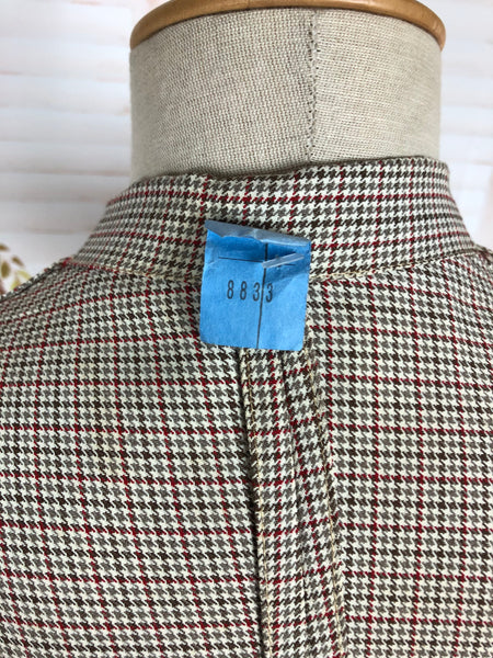 Beautiful Original Late 1940s / Early 1950s Micro Check Houndstooth Suit Life Savers By Kirkland Hall