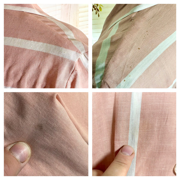Pale Pink Striped Volup 1940s Day Dress by Westover Wearables