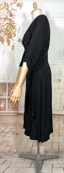 Classic Early 1940s Black Cocktail Dress