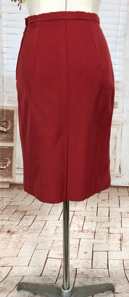 Stunning Original 1940s Vintage Deep Rust Red Skirt Suit