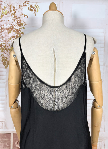 1930s Black Lace Evening Gown with Statement Buckle Detail - Femme Fatale