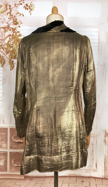 Incredible Original 1920s Antique Gold Lame Tunic