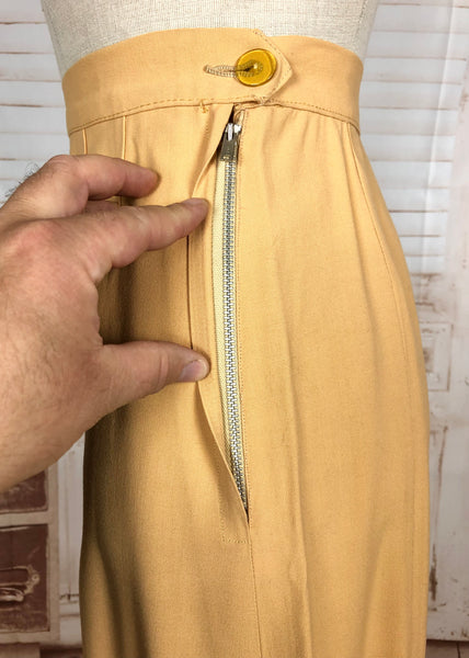 Exquisite Mustard Yellow 1940s Skirt Suit Petite