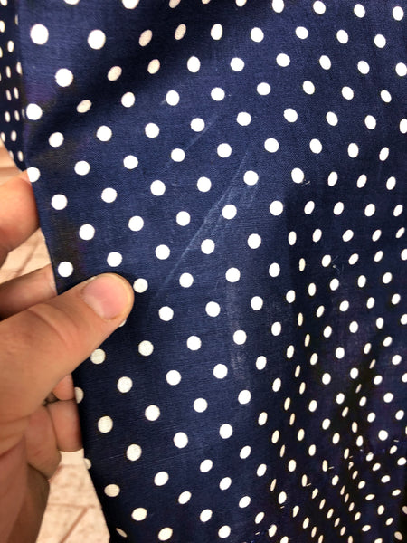 1940s Red White And Blue Spotted Day Dress