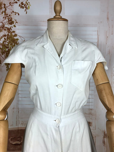 Super Rare 1940s White Tennis Sport Dress By Sportsembles
