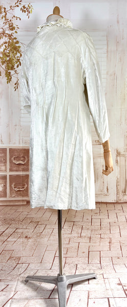 Exquisite Late 1920s / Early 1930s Off White Silk Velvet Opera Coat
