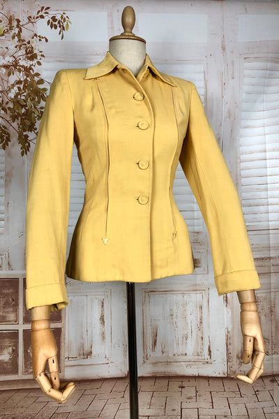 Exquisite 1940s Mustard Yellow Arrow Western Wear Blazer