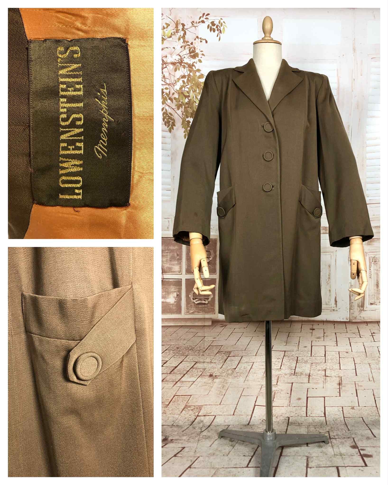 Wonderful 1940s Milk Chocolate Brown Gabardine Coat