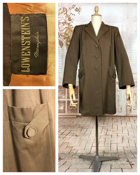 Wonderful 1940s Milk Chocolate Brown Gabardine Coat