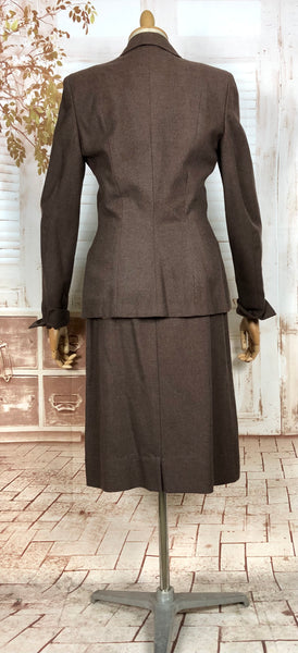 Gorgeous Milk Chocolate Brown 1940s Skirt Suit - Made in California