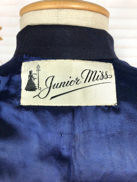 RESERVED FOR AUGGIE - Classic Navy Blue 1940s Suit With Dagger Collar