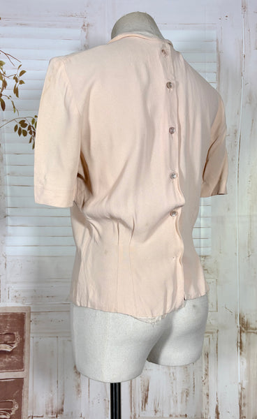 1940s Blush Pink Arrow Detail Blouse