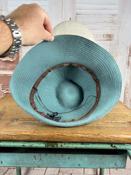 Rare Duck Egg Turquoise Late 1930s / Early 1940s Fedora With Hat Flash