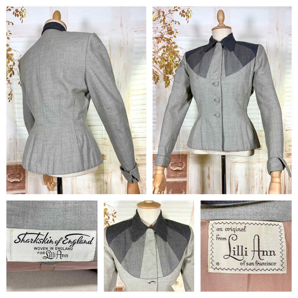 Iconic 1950s Grey Lilli Ann Blazer | Blade Runner Style