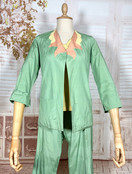 Super Rare 1920s Three Piece Beach Pyjama Set