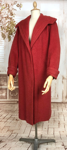 LAYAWAY PAYMENT 2 OF 2 - RESERVED FOR BIRGIT - Incredible Original Late 1940s Volup Vintage Lipstick Red Swing Coat With Huge Collar