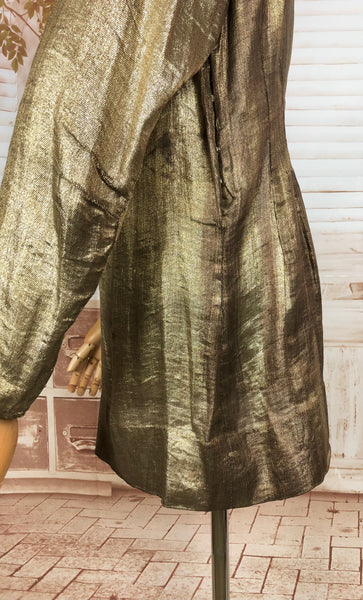 Incredible Original 1920s Antique Gold Lame Tunic