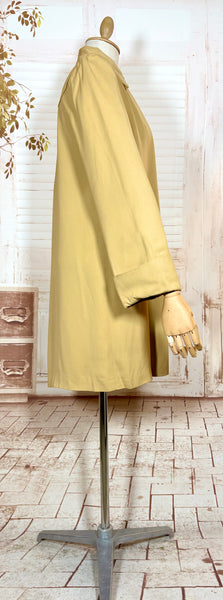 Fabulous Mustard Yellow 1940s Gabardine Swing Coat